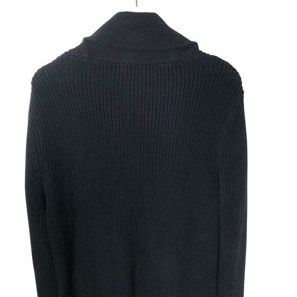 Quince Men's Black Shawl Collar Cardigan Small 5 Button - Picture 7 of 12